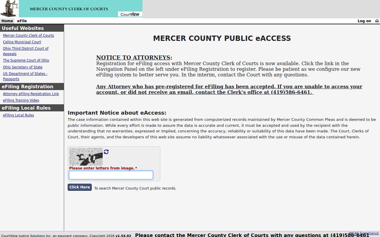 Mercer County criminal court dockets CourtView public access screen