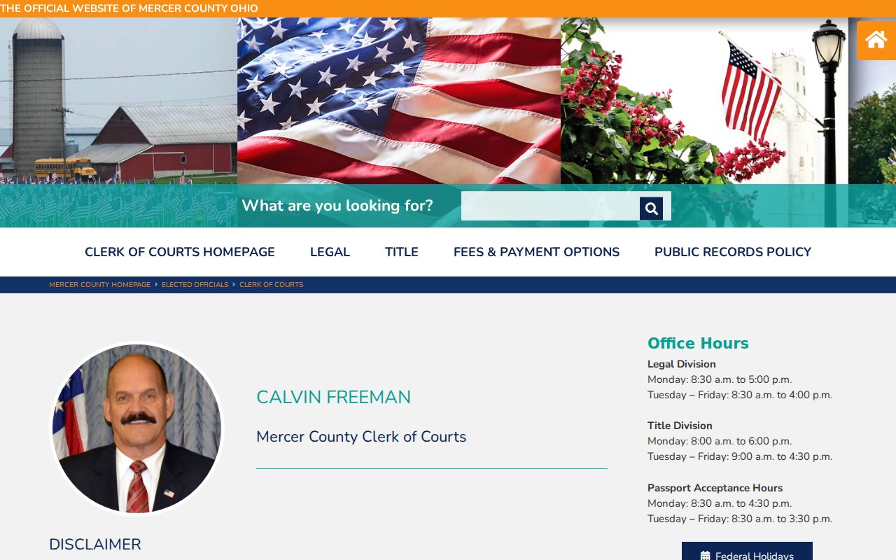Mercer County court docket Clerk of Courts records source