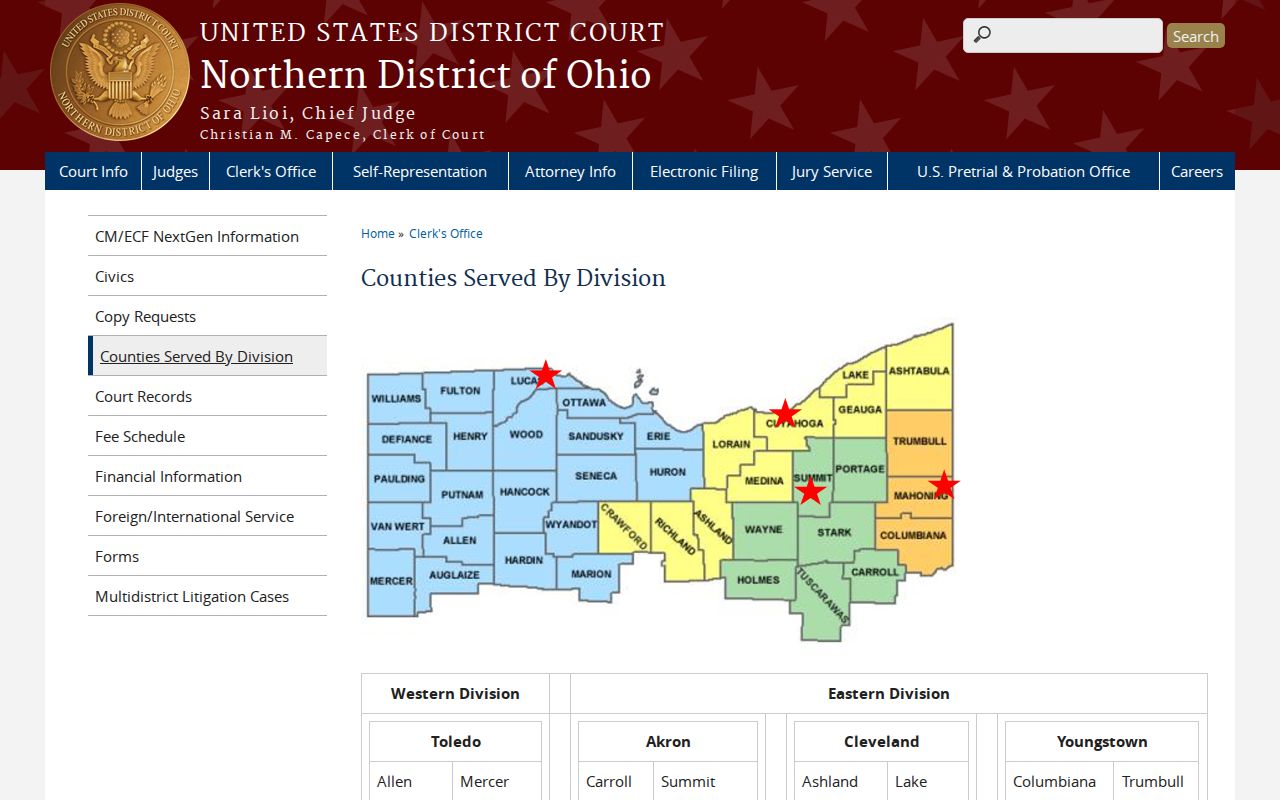 Mercer County court docket federal court division source