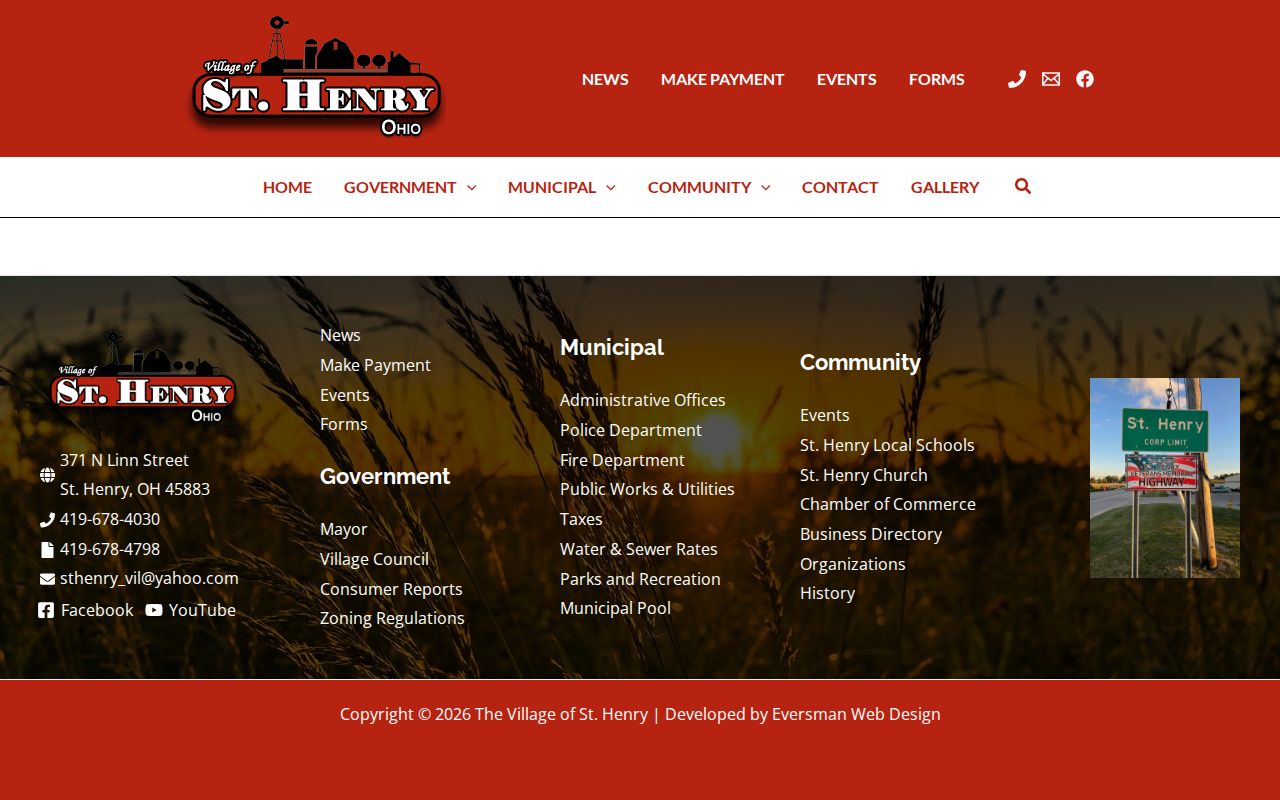 St. Henry court docket official village government contact page